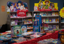 Display of books for sale at the Scholastic Bookfair that was located in McKay Education Building. Jordan hopes to bring back the bookfair every semester for students and the community. Katie Domaracki/The Rocket