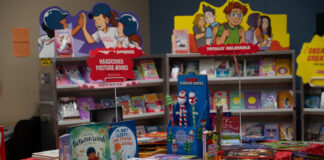 Display of books for sale at the Scholastic Bookfair that was located in McKay Education Building. Jordan hopes to bring back the bookfair every semester for students and the community. Katie Domaracki/The Rocket